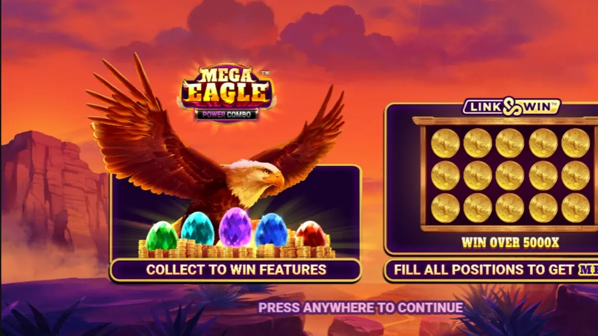 Pemandangan alam liar Amerika Utara dalam slot Mega Eagle Power Combo